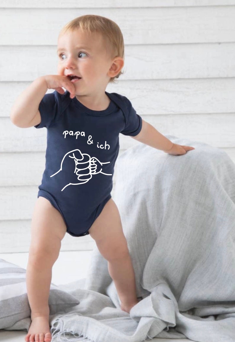 Babybody kurzarm in verschiedenen Farben / Personalisiertes Geschenk zum Vatertag / Papa und ich/ Babypapa/ Neuer Dad Vatertagsgeschenk Bild 6