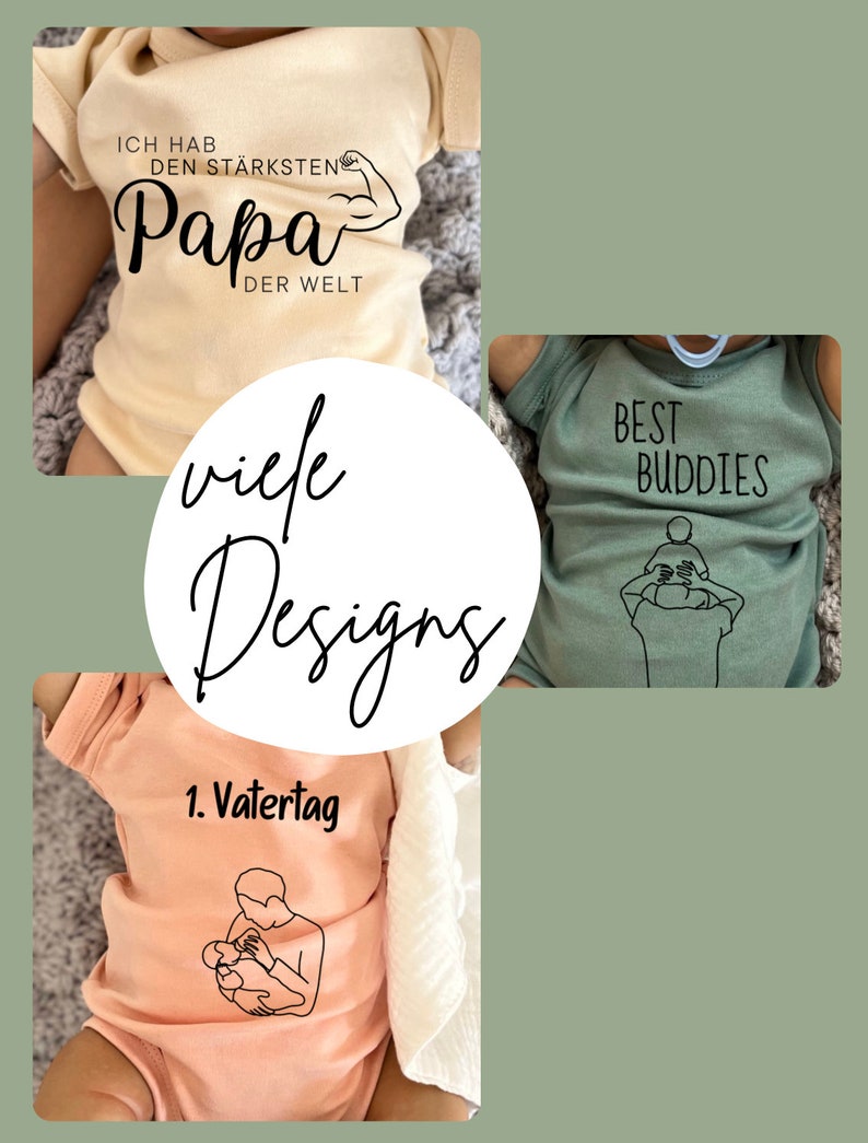 Vatertag Babybody personalisiert/ verschiedene Designs & Farben/ personalisierbares Vatertagsgeschenk/ Geschenk für Babypapa/ Babygeschenk Bild 1