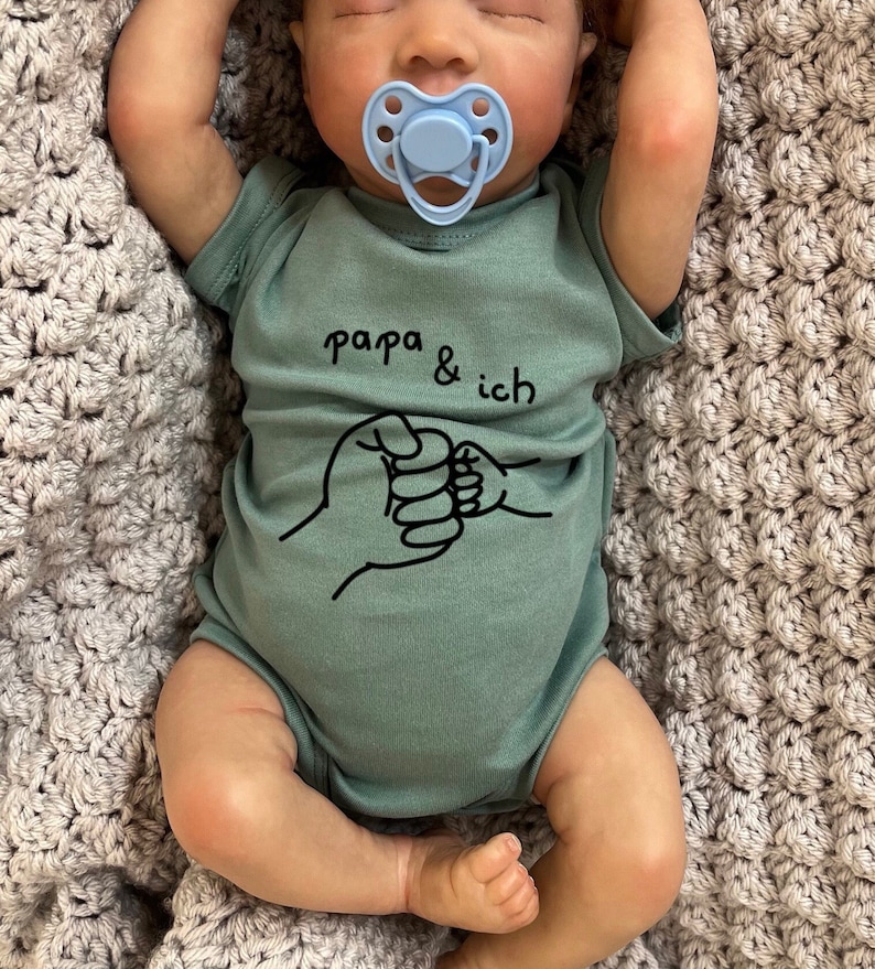 Babybody kurzarm in verschiedenen Farben / Personalisiertes Geschenk zum Vatertag / Papa und ich/ Babypapa/ Neuer Dad Vatertagsgeschenk Bild 1