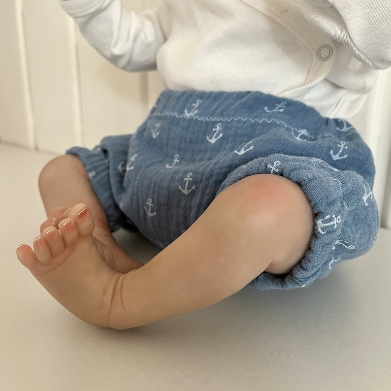 Sommer-Pumphose aus Baumwolle/ Pumphose für Neugeborene, Kleinkind-Sommerhose Musselin/ Baby Musselinpumphose/ Musselinhose/ Sommerhose Baby Bild 1