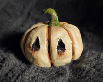 Citrouille modelée argile halloween cucurbitacée