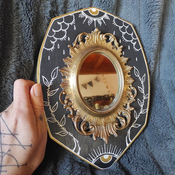 miroir décoré gothique sorcière autel