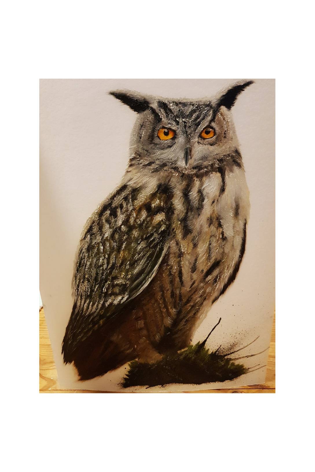 Bird oil painting /Owl oil painting Large / Eule &Ouml;lgem&auml;lde