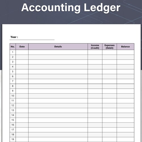 Printable Accounting Ledger General Ledger Sheets and Money - Etsy