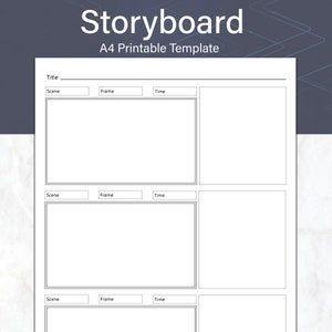 Storyboard Template A4 Printable Storyboard Planner Digital Collage Template and Film Planner, Ideal for Artists and Film Makers image 1