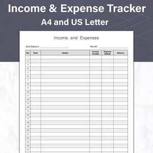 Spending Tracker, Printable Income and Expense Tracker and Finance Planner, Ideal For Your Small Business Bookkeeping
