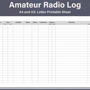 Ham Radio Log Sheets, Printable Amateur Radio Log, Logbook and QSL Sheets, Ideal for Binders, Great for a Gift