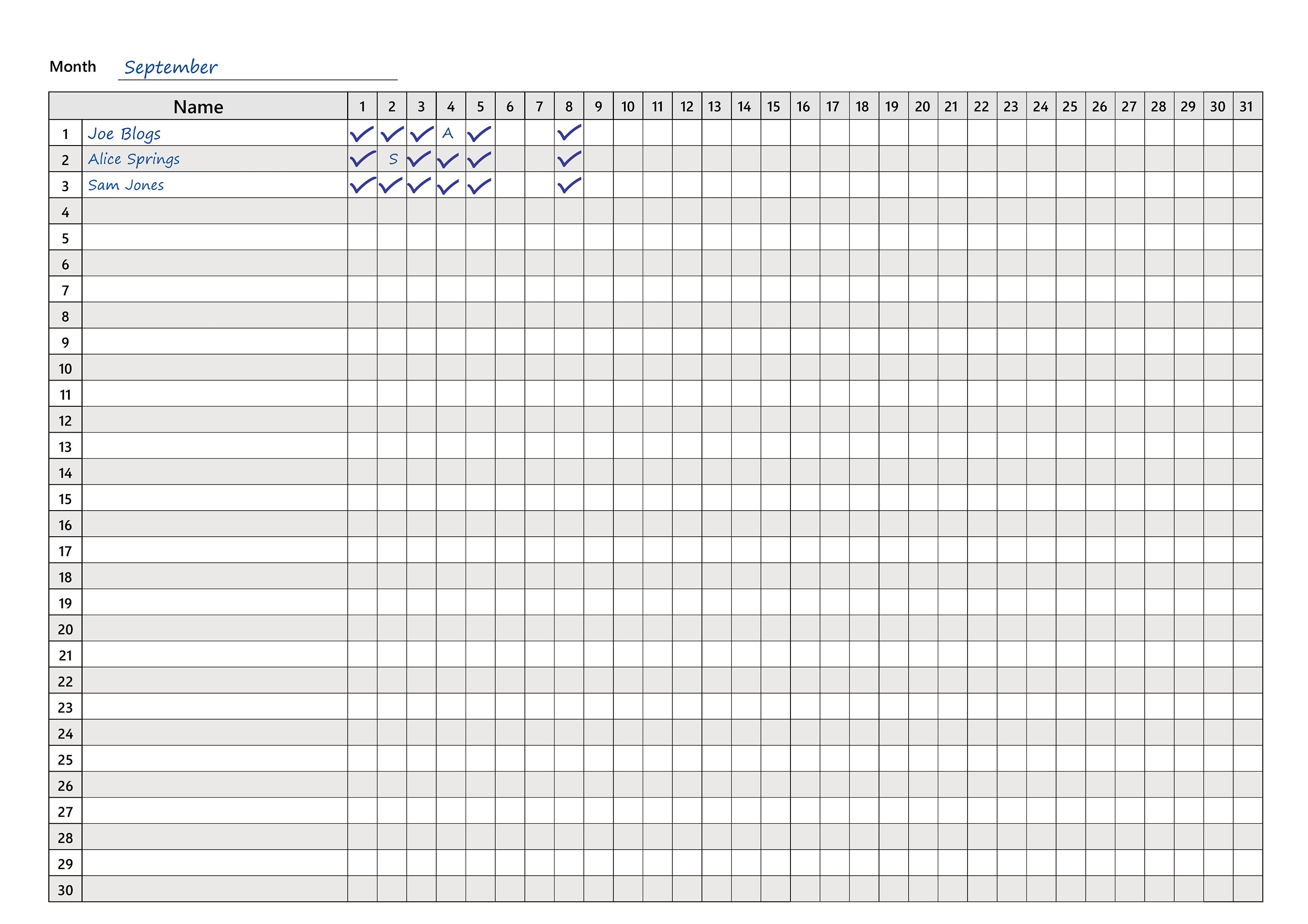 Attendance Tracker Printable Attendance Record Sheet for Schools Attendance Tracker Printable Attendance Record Sheet for Schools