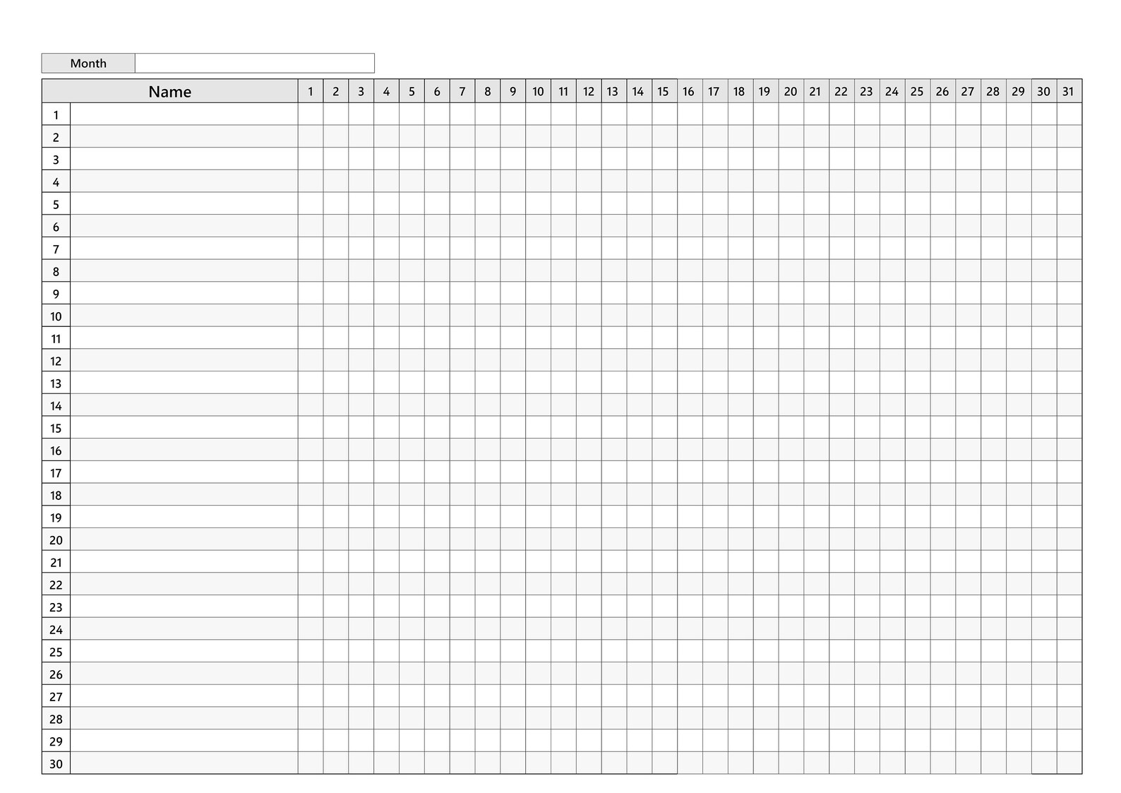 Attendance Record Printable Attendance Sheet Ideal for Etsy