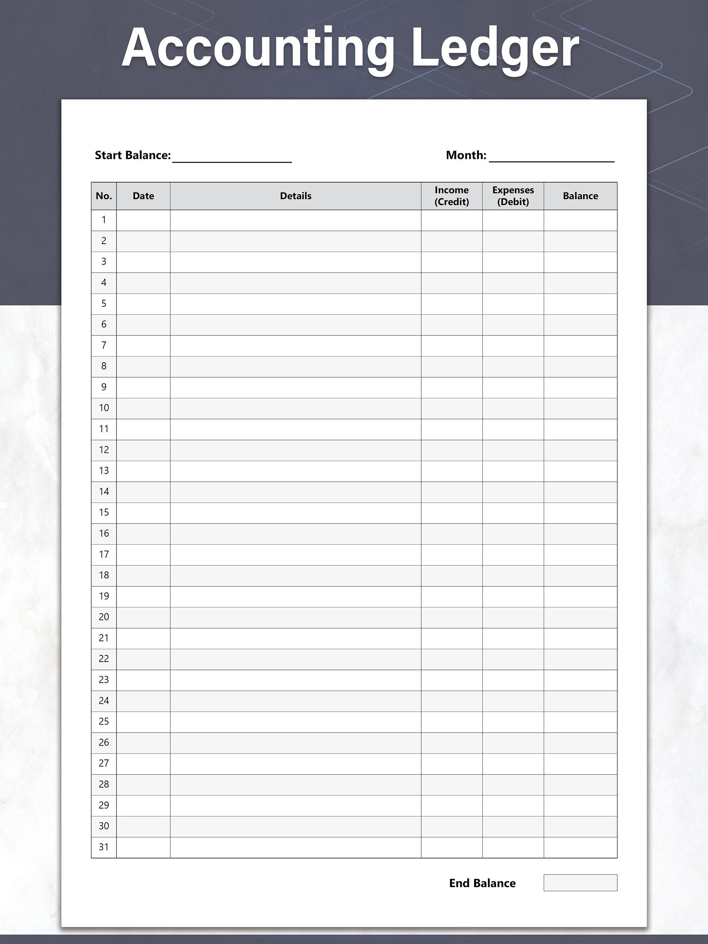 Printable Accounting Ledger General Ledger Sheet, Money Tracker and Printable Accounting Ledger General Ledger Sheet, Money Tracker and