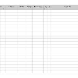 Amateur Radio Log Sheets Printable Ham Radio Log Ideal for - Etsy