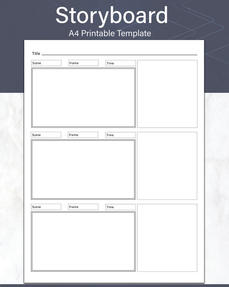 Storyboard Template A4 Printable Storyboard Planner Digital Collage Template and Film Planner, Ideal for Artists and Film Makers image 1