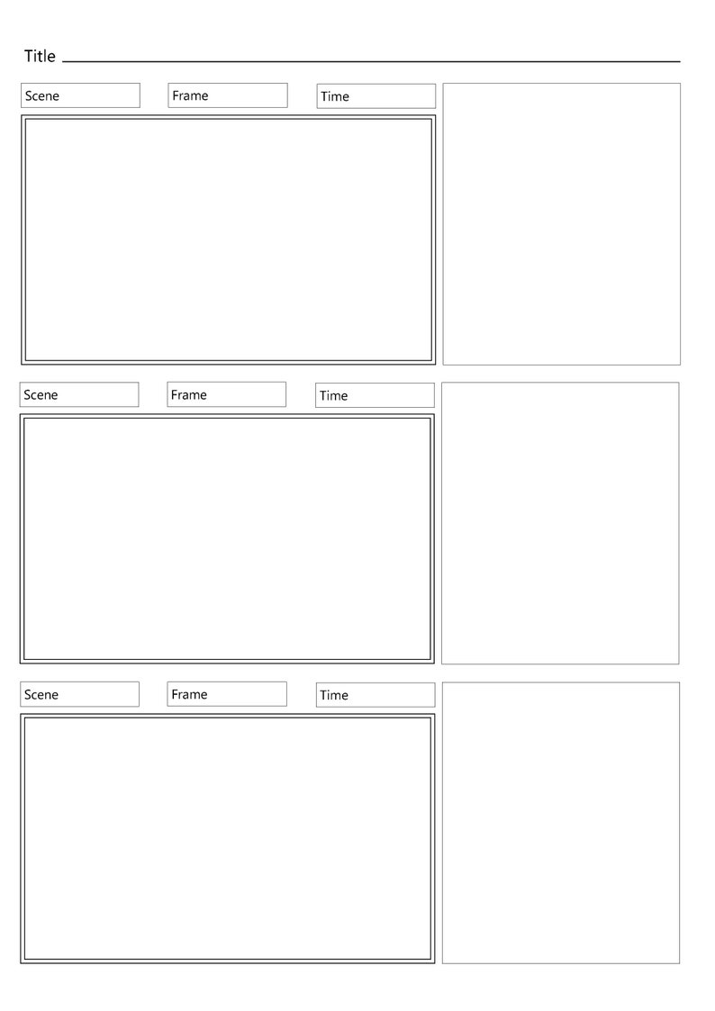 Storyboard Template A4 Printable Storyboard Planner Digital Collage Template and Film Planner, Ideal for Artists and Film Makers image 2