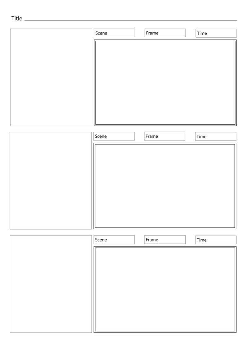 Storyboard Template A4 Printable Storyboard Planner Digital Collage Template and Film Planner, Ideal for Artists and Film Makers image 3