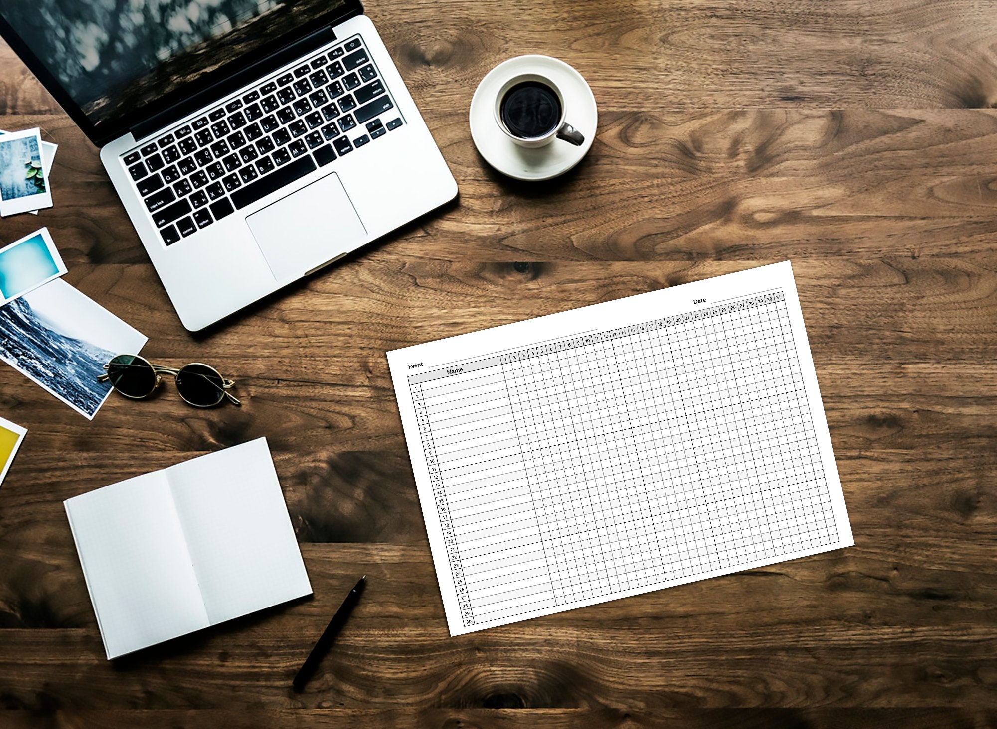 Conference File Tracker Printable Attendance Tracker Ideal Log for Conference, Clubs and Event ...