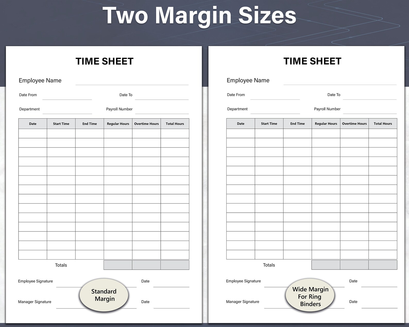 Printable work time tracker and work time sheet daily hours tracker