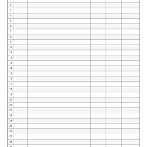 May include: A blank monthly budget tracker with columns for date, details, income, expenses, and balance. The tracker has 31 rows for each day of the month.