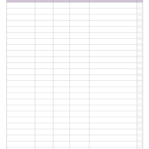 May include: A white payment tracker with a grid of rows and columns. The top row has column headers: Name, Date, Amount Due, Outstanding, Notes, and Paid. The title "PAYMENT TRACKER" is at the top. Checkboxes are on the right.