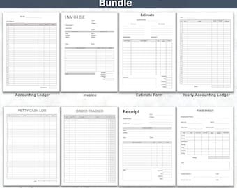 Paquete de finanzas para pequeñas empresas: Libro mayor de contabilidad, Facturas, Caja chica, Seguimiento de pedidos, Presupuesto y Hoja de horas, Ocho formularios esenciales