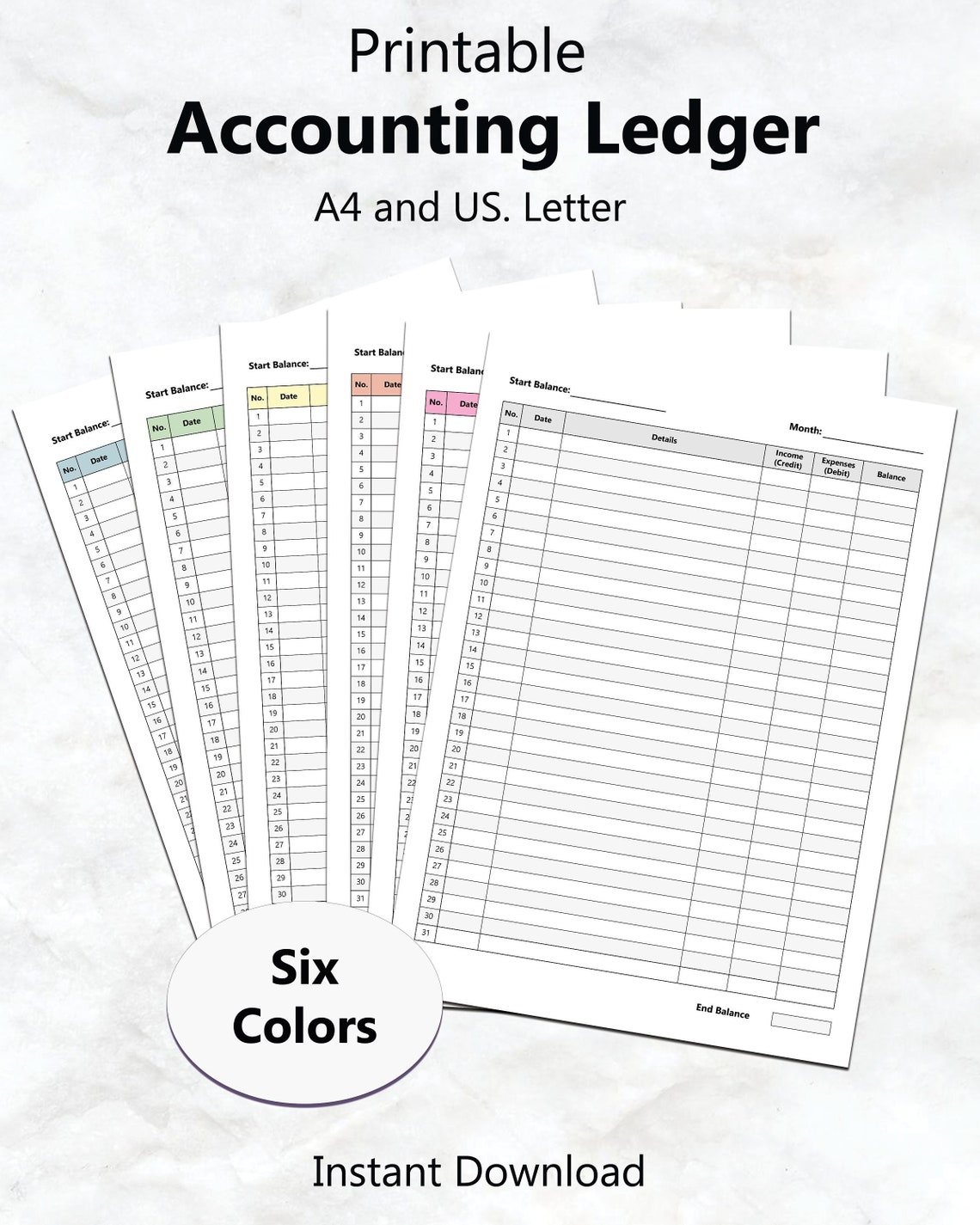 Accounting Ledger General Ledger Sheet Money Tracker and Etsy