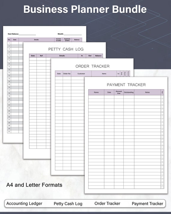 Small Business Ledger Bundle: Accounting, Order & Payment Trackers (PDF)