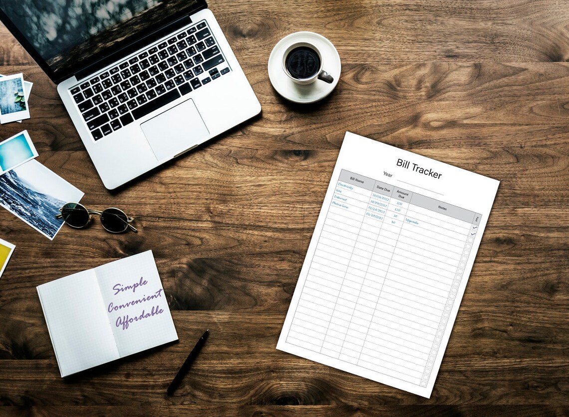 Yearly Bill Tracker Bill Payment Ledger Printable (Instant Download) Etsy