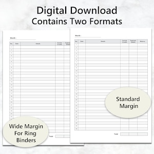 Printable Accounting Ledger and Money Tracker