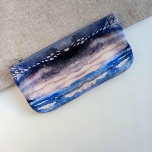 Astuccio portapenne in tessuto di design, piccola borsa per cosmetici con motivo stampato ad acquerello, portafoglio in tessuto da donna, regalo