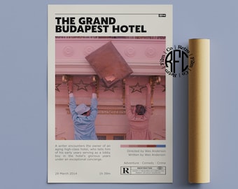 The Grand Budapest Hotel Retro Movie Poster Print | Minimalist Movie Poster | Retro Vintage Art Print | Wall Art | Home Decor