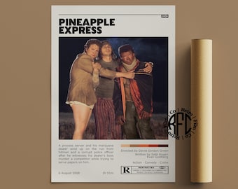 Pineapple Express Retro Movie Poster Print | Minimalist Movie Poster | Retro Vintage Art Print | Wall Art | Home Decor