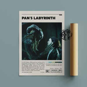 Pan's Labyrinth Retro Movie Poster Print Minimalist Movie Poster Retro Vintage Art Print Wall Art Home Decor Light