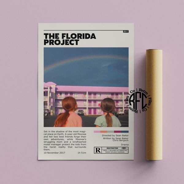 The Florida Project Retro Movie Poster Print | Minimalist Movie Poster | Retro Vintage Art Print | Wall Art | Home Decor