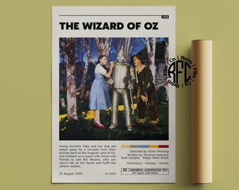 The Wizard Of Oz Retro Movie Poster Print | Minimalist Movie Poster | Retro Vintage Art Print | Wall Art | Home Decor