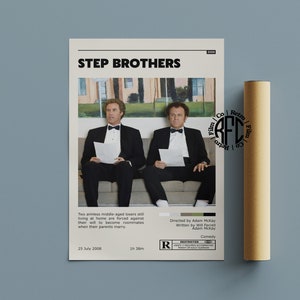 Step Brothers Retro Movie Poster Print | Minimalist Movie Poster | Retro Vintage Art Print | Wall Art | Home Decor