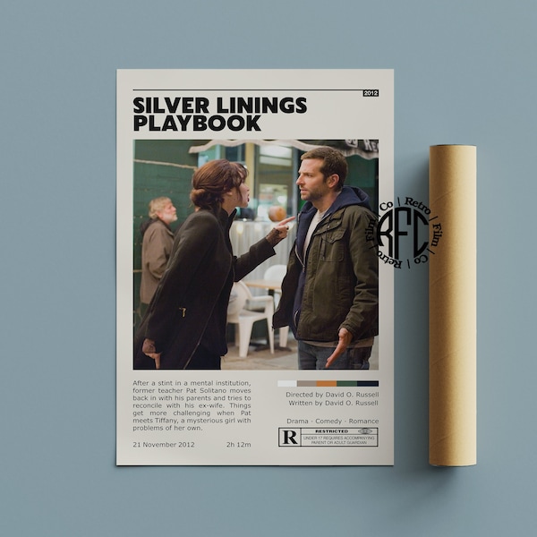 Silver Linings Playbook Retro Movie Poster Print | Minimalist Movie Poster | Retro Vintage Art Print | Wall Art | Home Decor