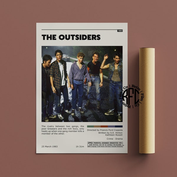 The Outsiders Retro Movie Poster Print | Minimalist Movie Poster | Retro Vintage Art Print | Wall Art | Home Decor