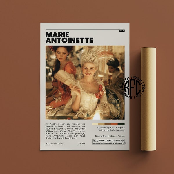 Marie Antoinette Retro Movie Poster Print | Minimalist Movie Poster | Retro Vintage Art Print | Wall Art | Home Decor