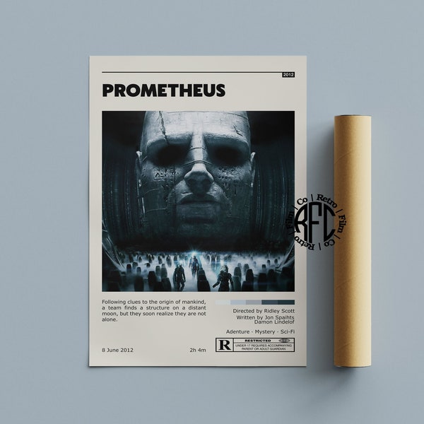 Prometheus Retro Movie Poster Print | Minimalist Movie Poster | Retro Vintage Art Print | Wall Art | Home Decor