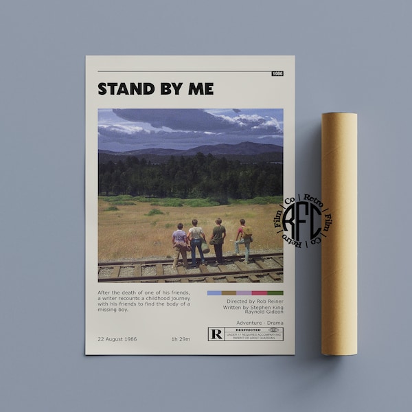 Stand By Me Retro Movie Poster Print | Minimalist Movie Poster | Retro Vintage Art Print | Wall Art | Home Decor