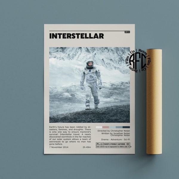 Interstellar Retro Vintage Poster | Minimalist Movie Poster | Retro Vintage Art Print | Wall Art | Home Decor