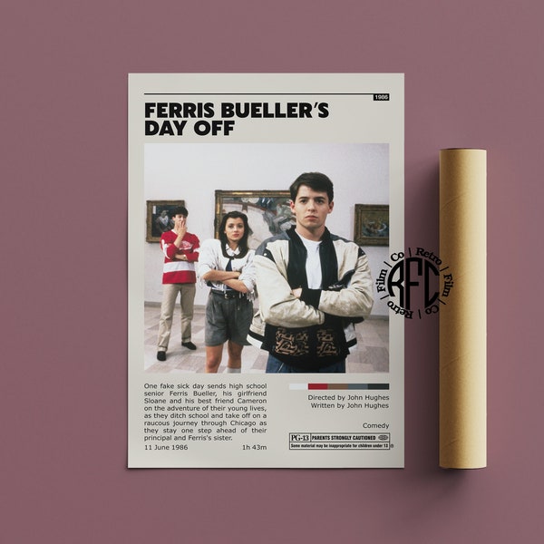 Ferris Bueller's Day Off Retro Vintage Poster | Minimalist Movie Poster | Retro Vintage Art Print | Wall Art | Home Decor