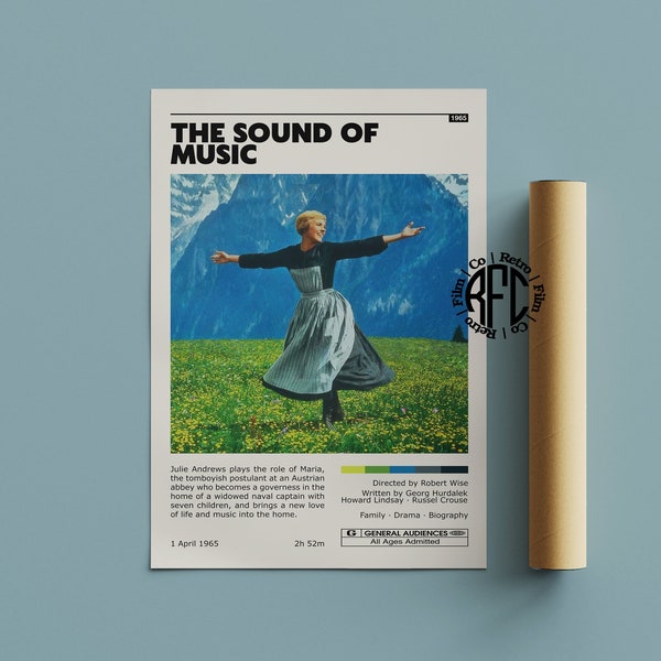 The Sound Of Music Retro Movie Poster Print | Minimalist Movie Poster | Retro Vintage Art Print | Wall Art | Home Decor