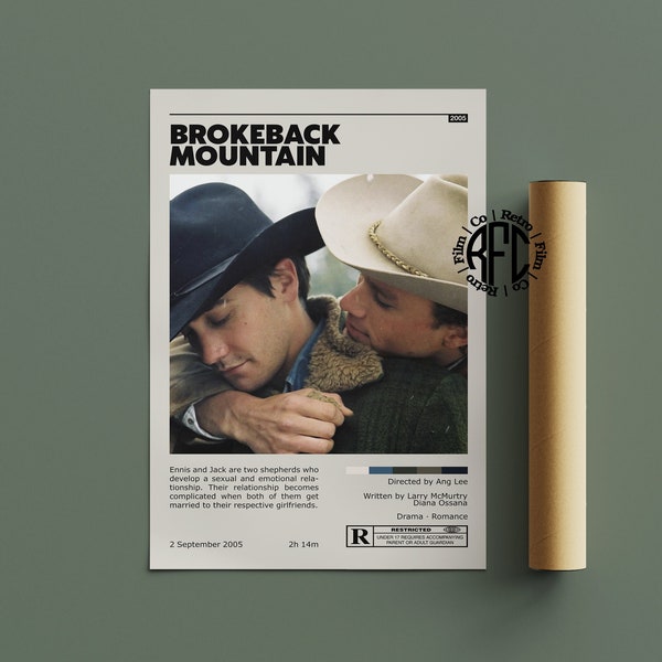 Brokeback Mountain Retro Vintage Poster | Minimalist Movie Poster | Retro Vintage Art Print | Wall Art | Home Decor