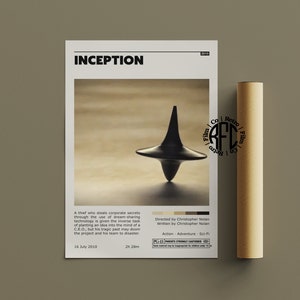 Inception Retro Vintage Poster | Minimalist Movie Poster | Retro Vintage Art Print | Wall Art | Home Decor