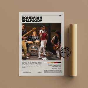 Bohemian Rhapsody Retro Vintage Poster | Minimalist Movie Poster | Retro Vintage Art Print | Wall Art | Home Decor