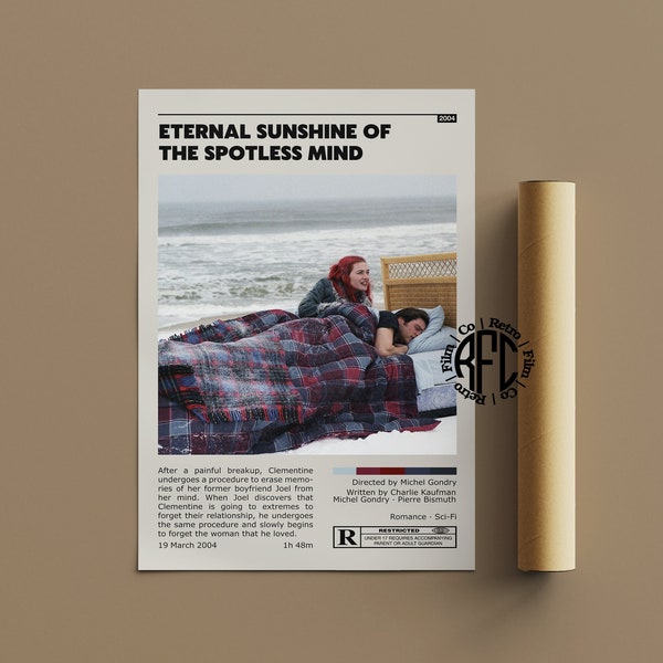 Eternal Sunshine Of The Spotless Mind Retro Vintage Poster | Minimalist Movie Poster | Retro Vintage Art Print | Wall Art | Home Decor