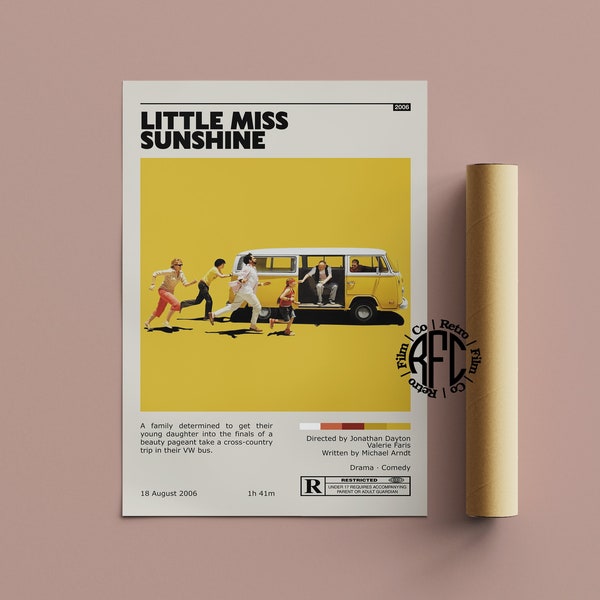 Little Miss Sunshine Retro Vintage Poster | Minimalistisches Filmposter | Retro Vintage Kunstdruck | Wandkunst | Wohndekoration