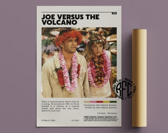 Joe Versus The Volcano Retro Vintage Poster | Minimalist Movie Poster | Retro Vintage Art Print | Wall Art | Home Decor