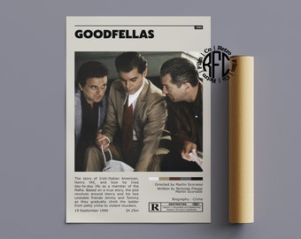 Goodfellas Retro Vintage Poster | Ray Liotta Poster | Minimalist Movie Poster | Retro Vintage Art Print | Wall Art | Home Decor