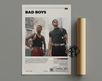 Bad Boys Minimalist Movie Poster | Retro Vintage Poster | Retro Vintage Art Print | Wall Art | Home Decor